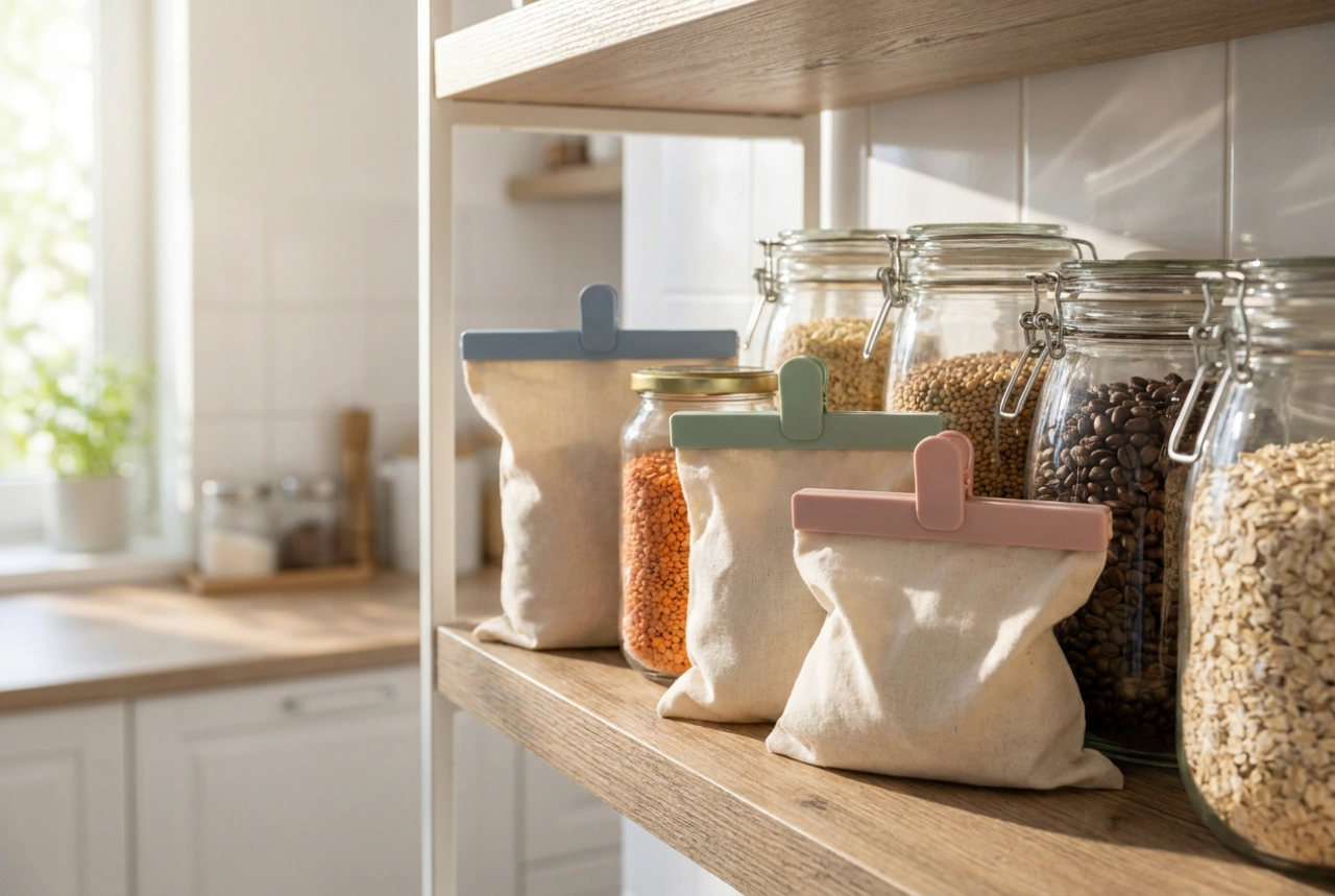 Klipsy do zamykania torebek i sposób na świeże sypkie produkty
