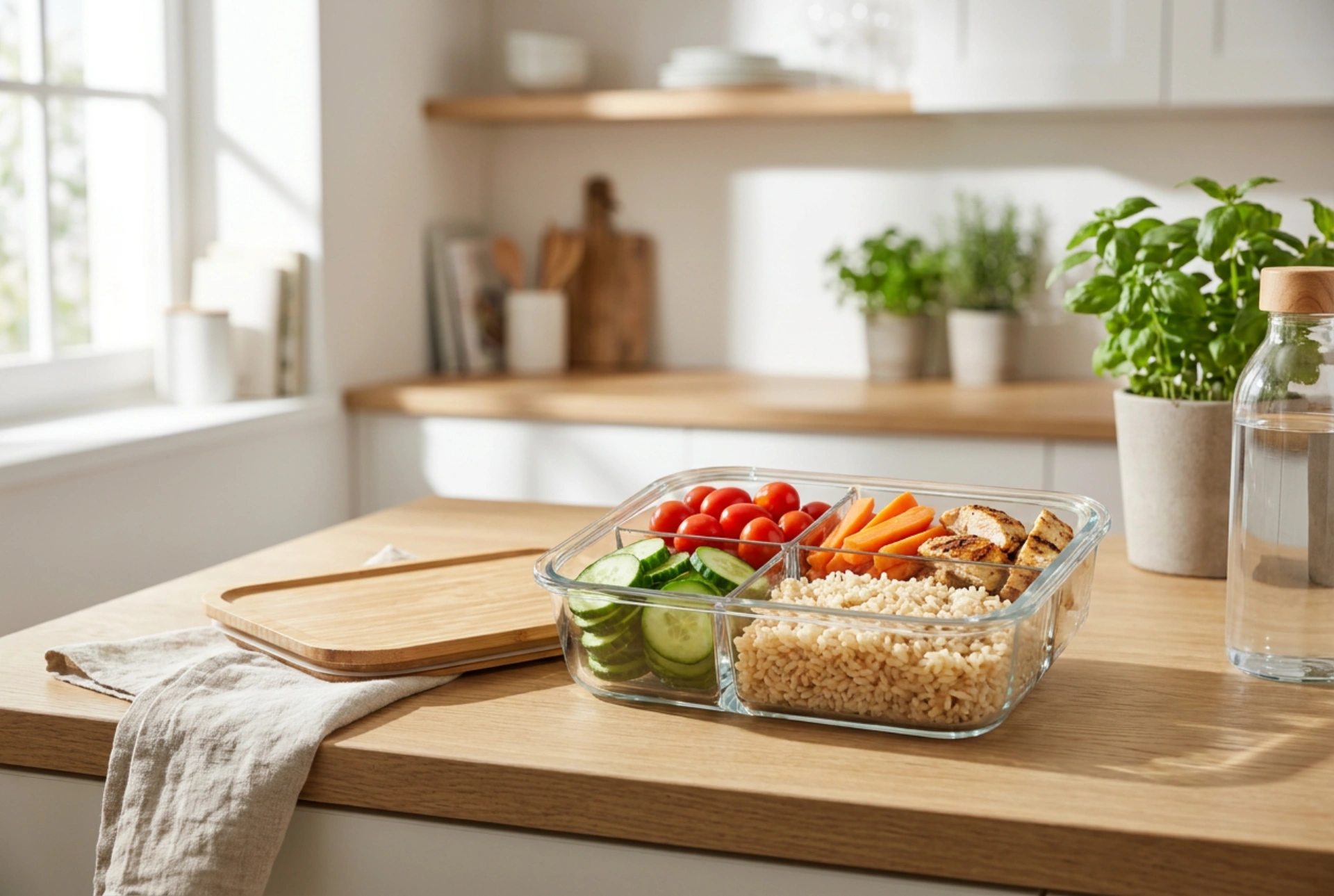 Lunchbox z przegródkami dla dorosłych i planowanie posiłków do pracy