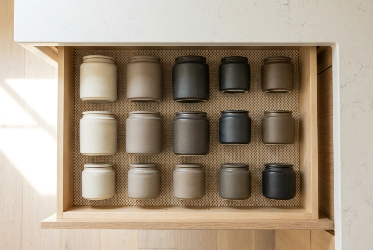 Jak uporządkować pojemniki ceramiczne do kuchni w szafkach