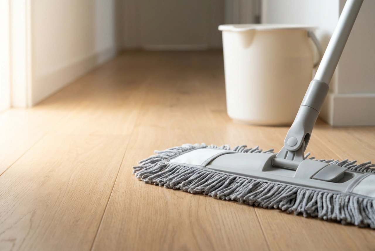 Mop obrotowy z wiadrem bez chlapania i zbyt mokrej podłogi