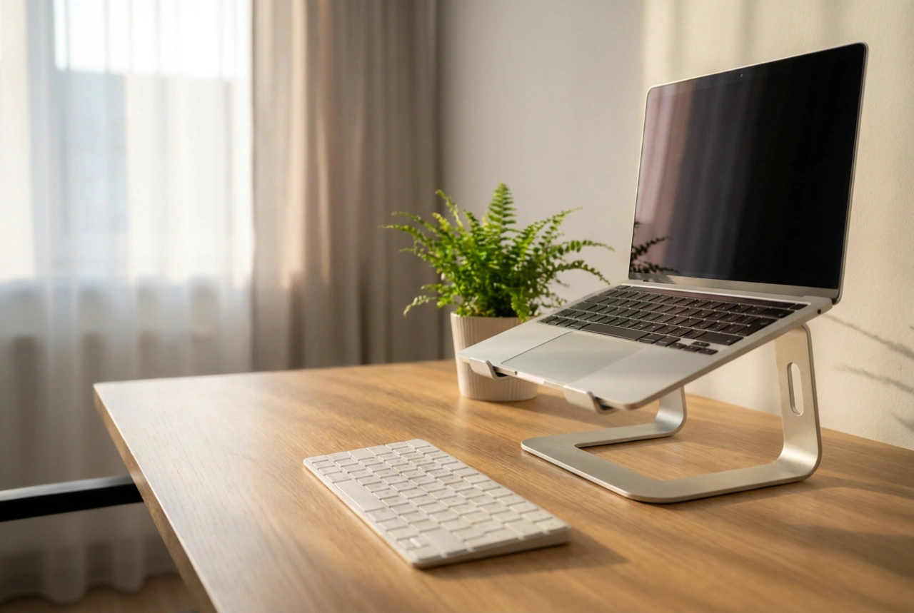 Jak ustawić podstawkę pod laptopa na biurku dla wygodnej pracy