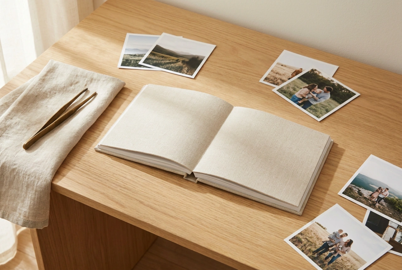 Personalizowany album wklejany z przemyślanym porządkiem zdjęć